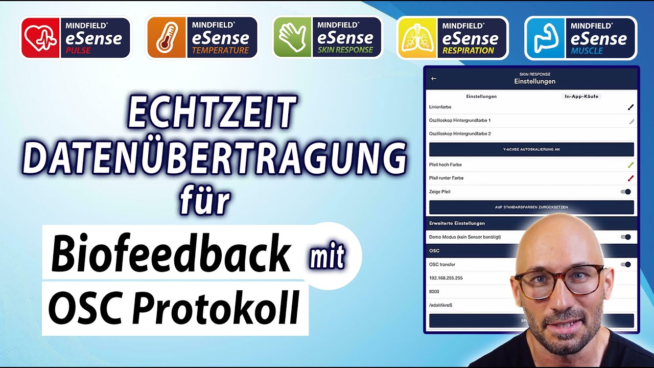 OSC Transfer in der eSense App für Echtzeit Datenstreaming