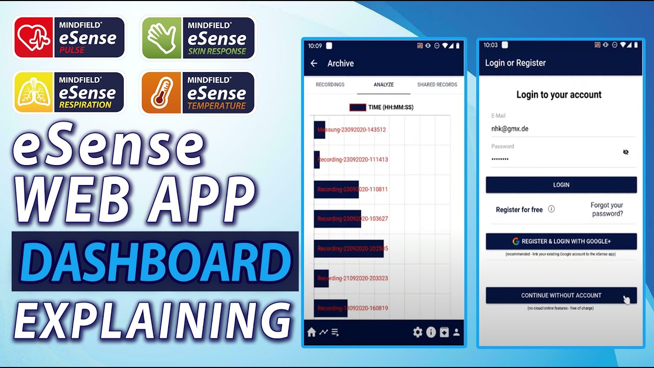 eSense Web App Dashboard