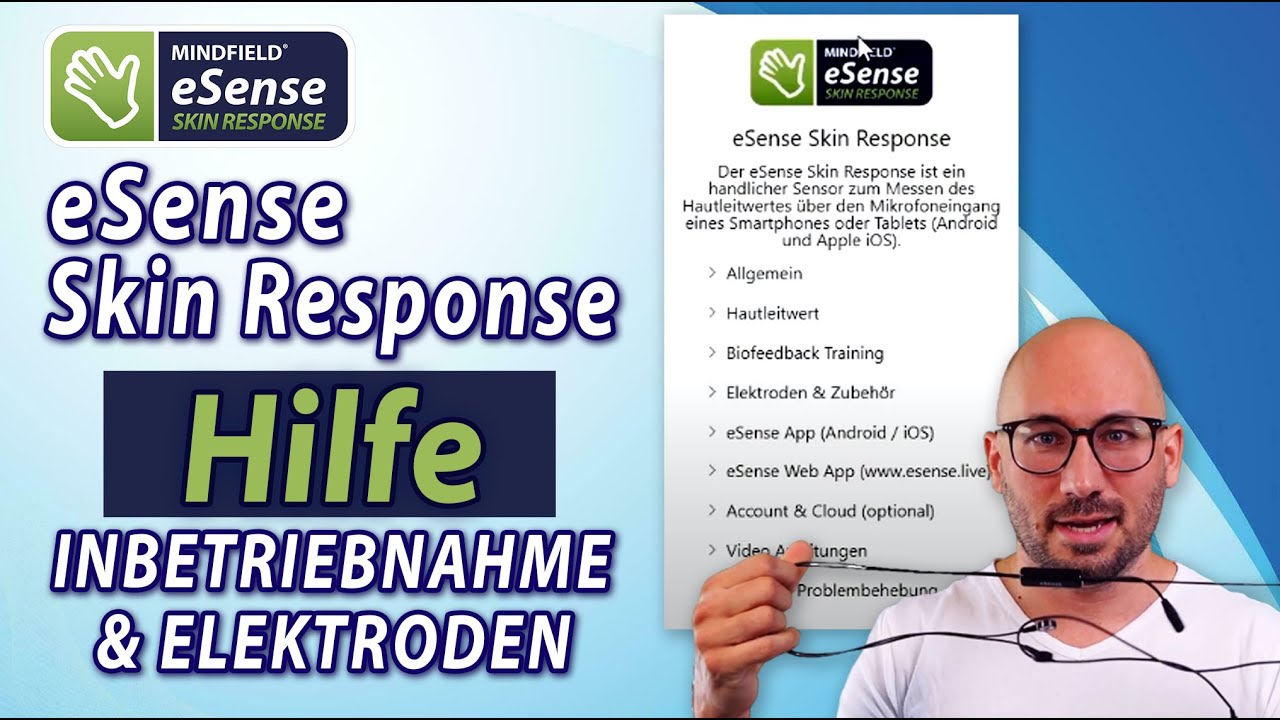 Hilfestellung zum eSense Skin Response — Inbetriebnahme