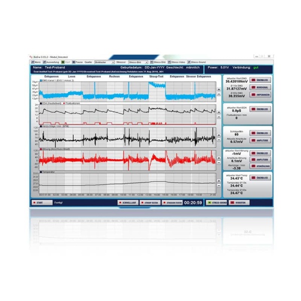 Biofeedback Software Modul: Stresstest – Bild 2