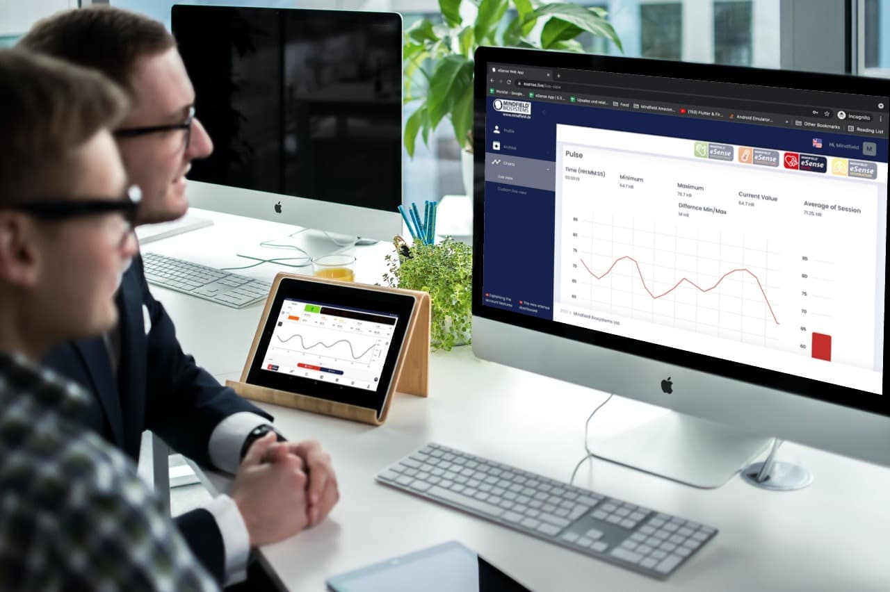 Biofeedback Messwerte in der eSense Web App